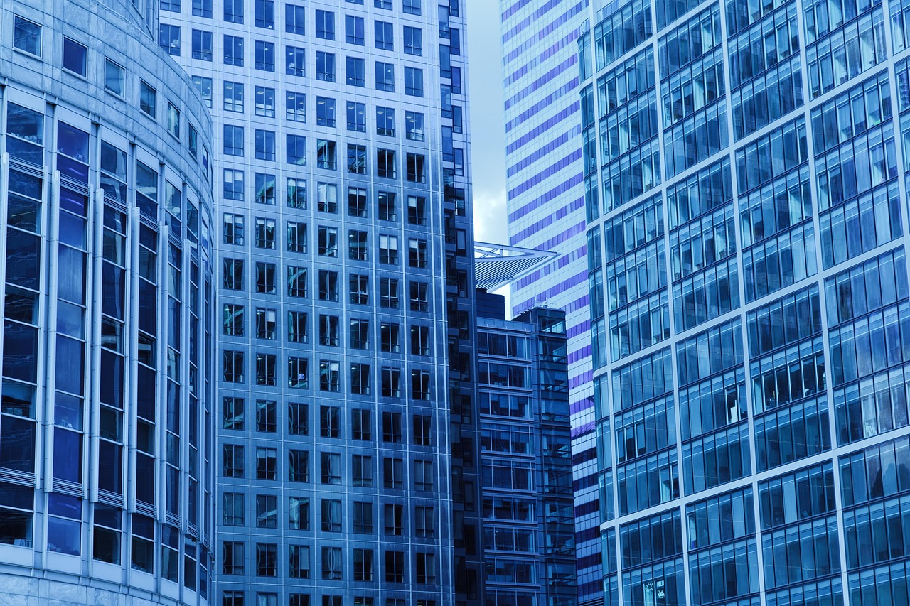 Modern high-rise buildings