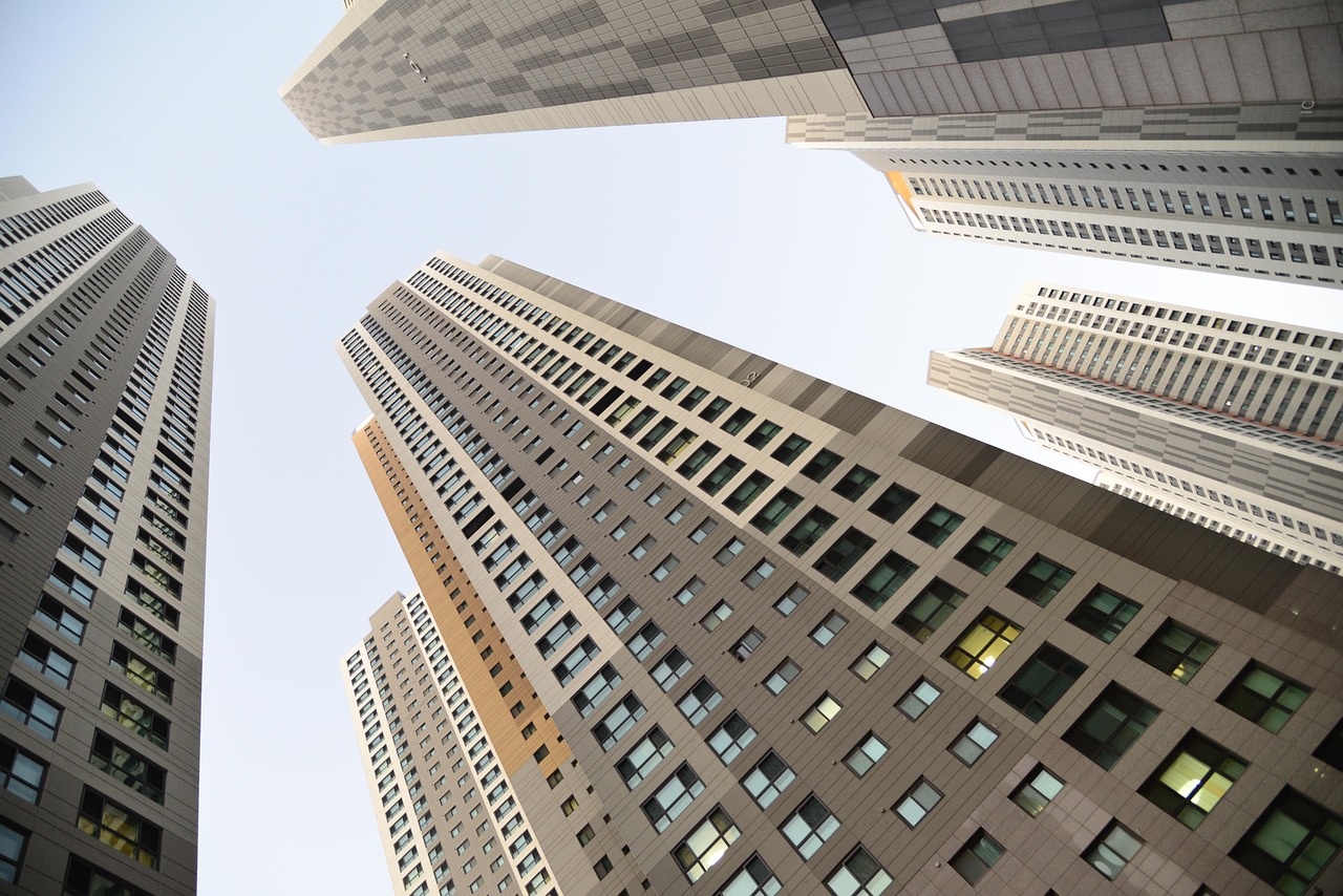 Modern apartment towers ready to be marketed to renters